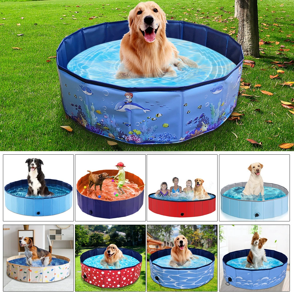 В наличии ПВХ бассейн для домашних животных складной таз для собак кошка собака Ванна Чистка портативный бассейн для домашних животных