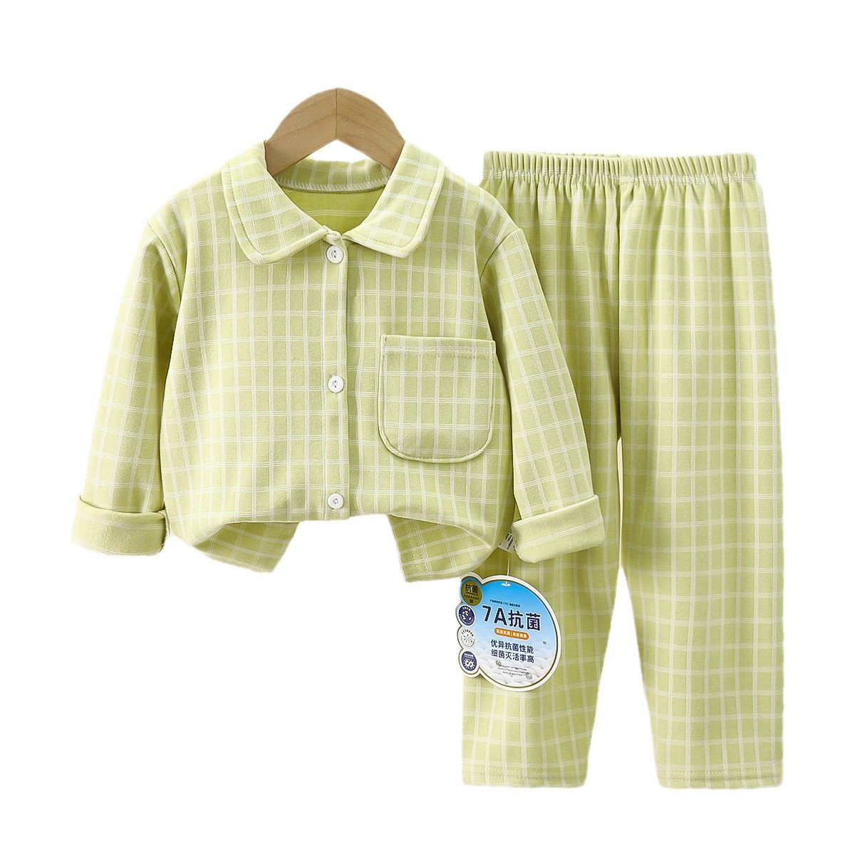 Conjunto de ropa para el hogar para niños, nuevo estilo de otoño, pijamas para niños con solapa, ropa cálida para niñas, ropa para bebés al por mayor