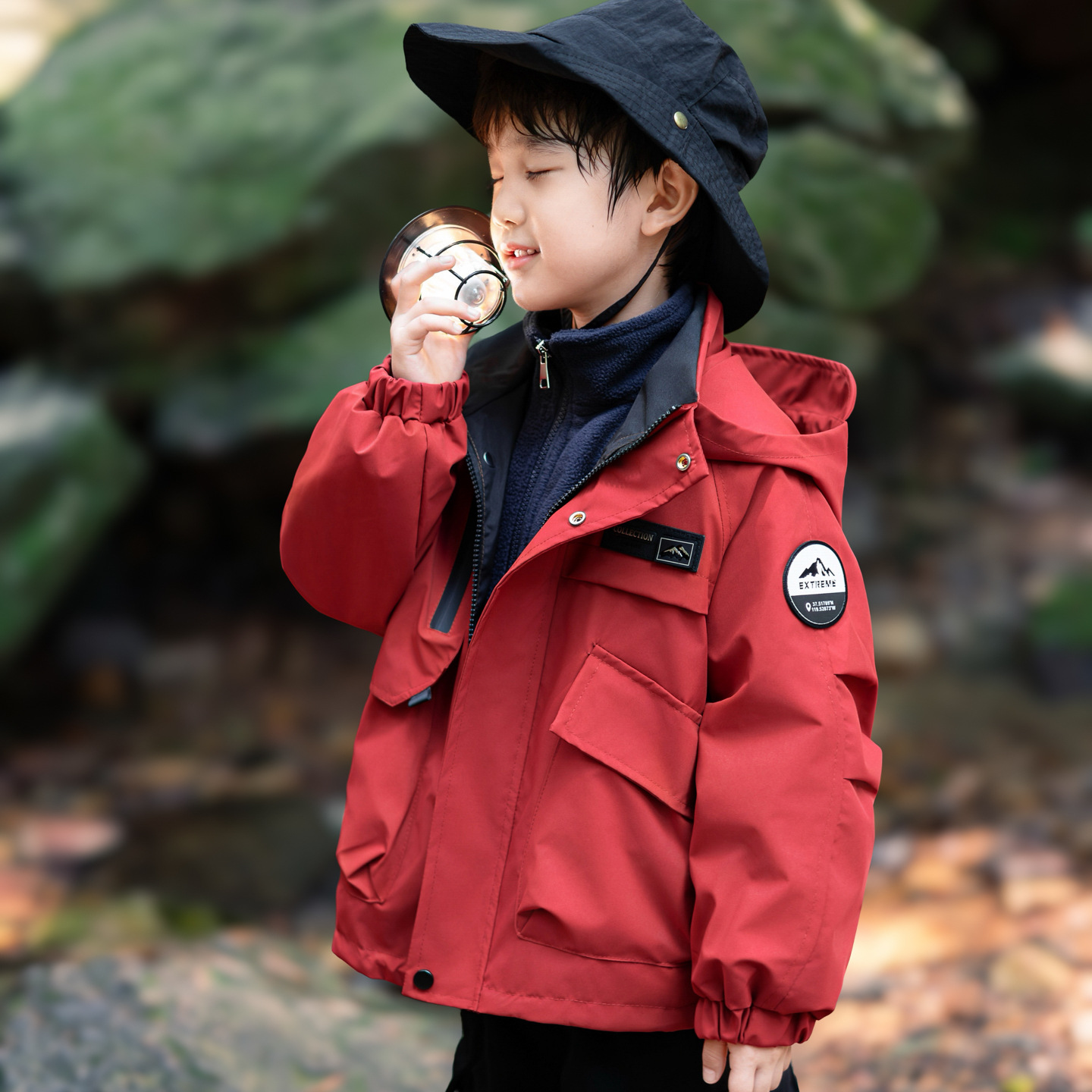 儿童冲锋衣三合一防风防水外套男童秋装2025新款痞帅男孩户外衣服