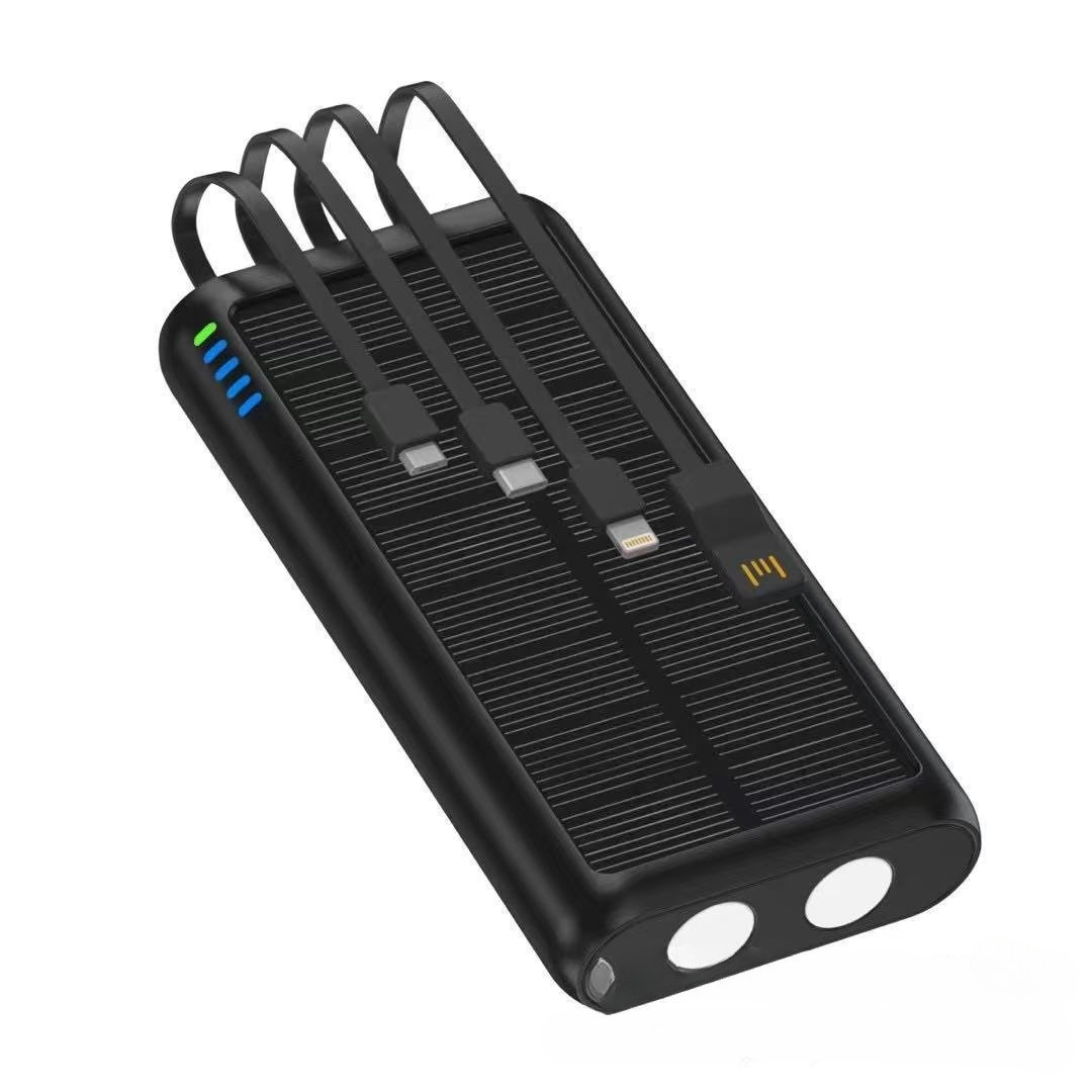 私模日本亚马逊TOP3太阳能移动电源自带四线户外充电宝31200MAH