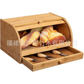 面包箱楠竹简约家用糕点水果带盖收纳箱厨房防尘储物盒代定制批发