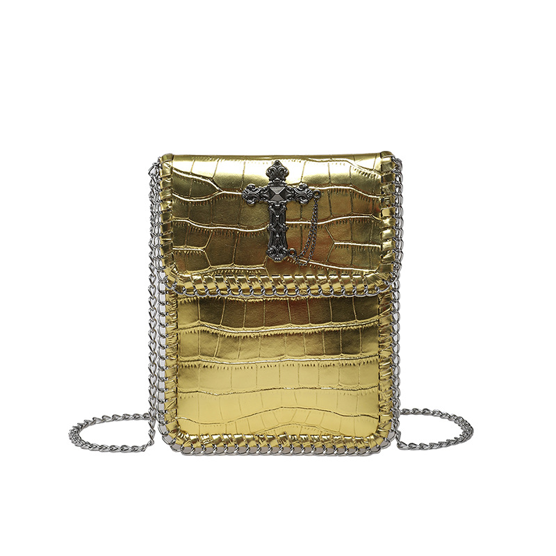 Bolso de cadena de alta gama 2025 verano nuevo bolso femenino bolso de hombro cruzado personalizado bolso de mensajero con patrón de piedra brillante