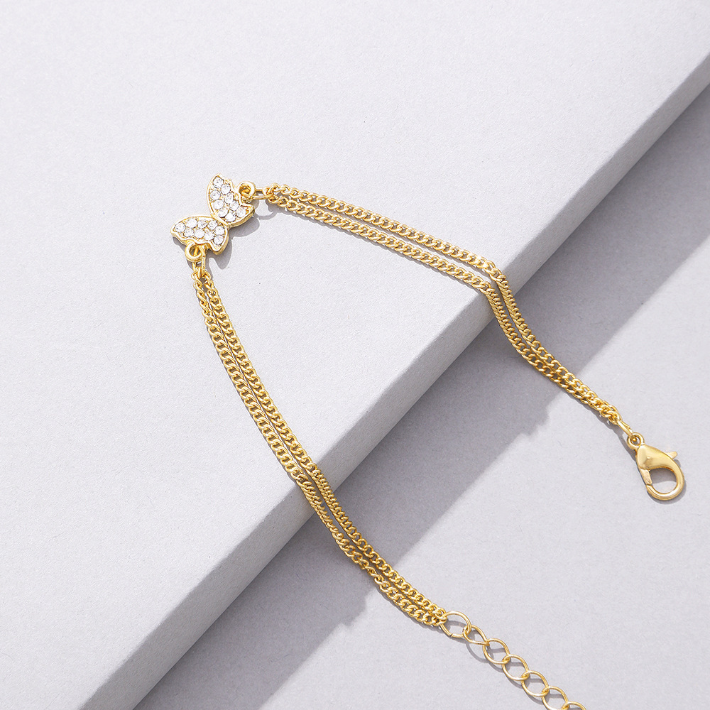 retro snake butterfly key lock pendant anklet set wholesale nihaojewelry