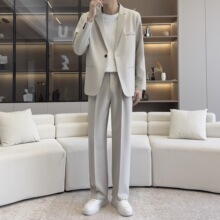 2025休闲西服套装男款春秋新款商务通勤高级感韩版痞帅西装二件套