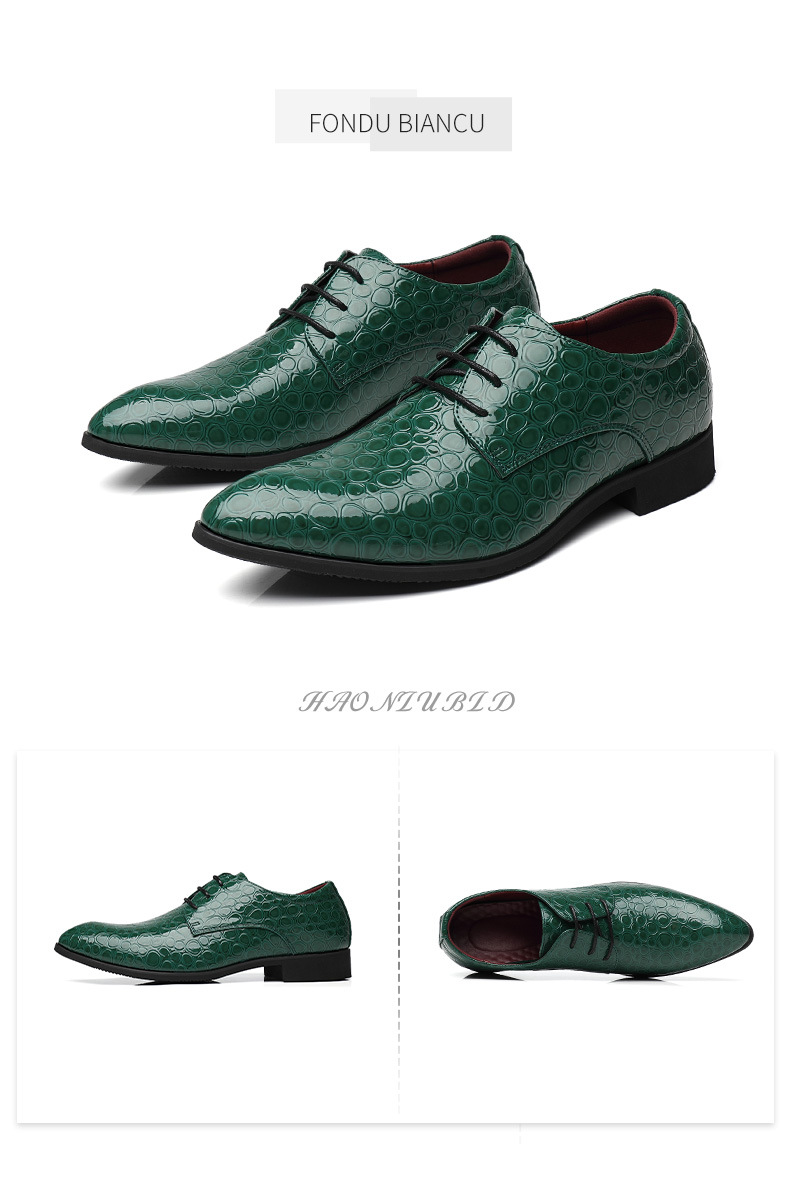 Bright-faced casual leather shoes men's business shoes trend big size all-matching pointy men's shoes_voghion.com