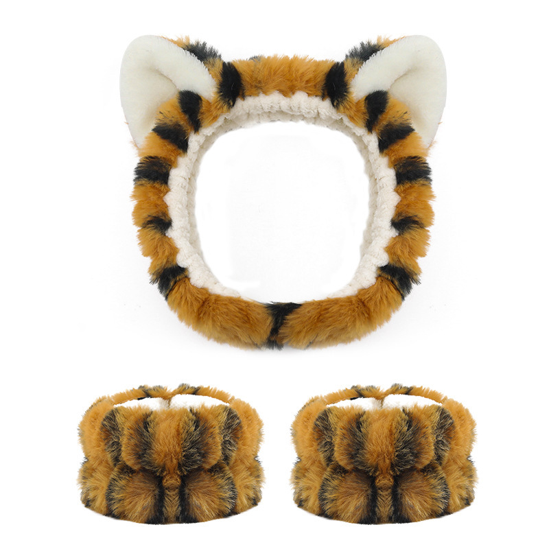 Transfronterizo cara lavado banda para el cabello correa para la muñeca Imitación Piel de conejo color sólido felpa impermeable banda para el cabello Amazon absorbente sudor-limpieza al por mayor