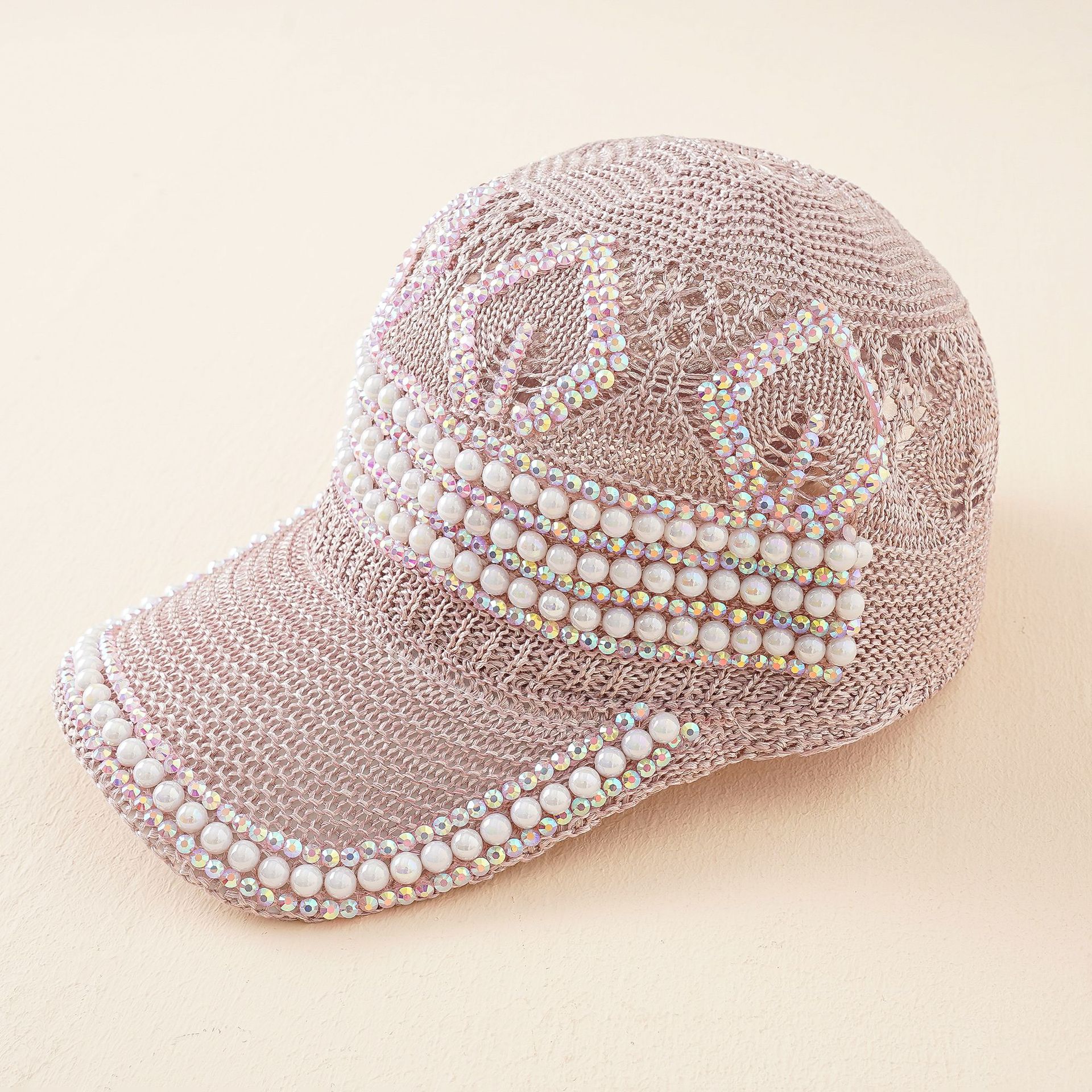 2022 nueva primavera y verano de moda estilo coreano malla transpirable rhinestone marea gorra de béisbol color sólido multicolor a prueba de sol gorra enarbolada
