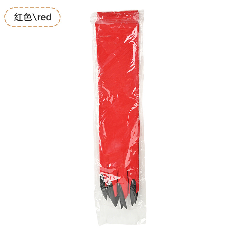 Guantes de garra de Halloween, uñas de lentejuelas negras, accesorios de cosplay de Hollowen, guantes de uñas largas