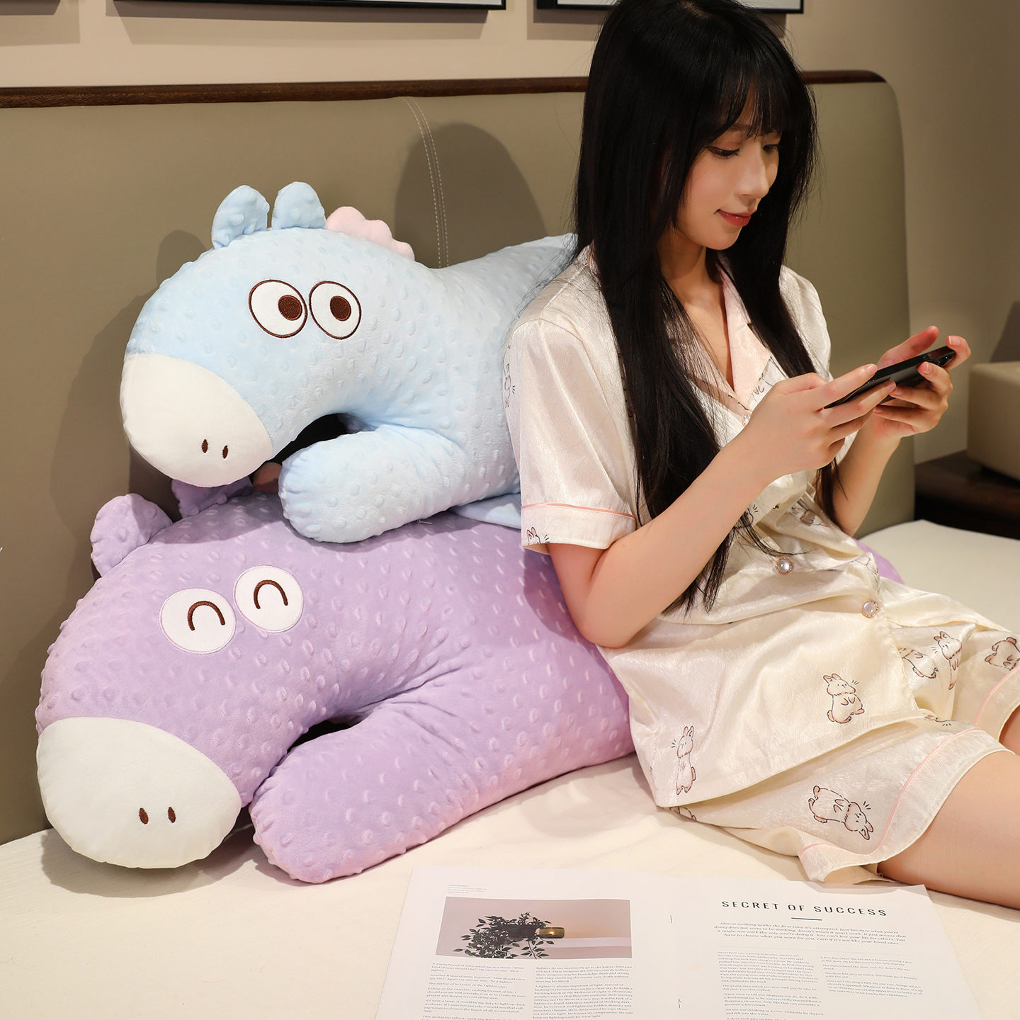 Pony de pelo de feijón almohada larga para dormir niñas almohada en la cama de la cabeza de la cama cojín grande para mujeres embarazadas muñecas de piernas para dormir lateralmente