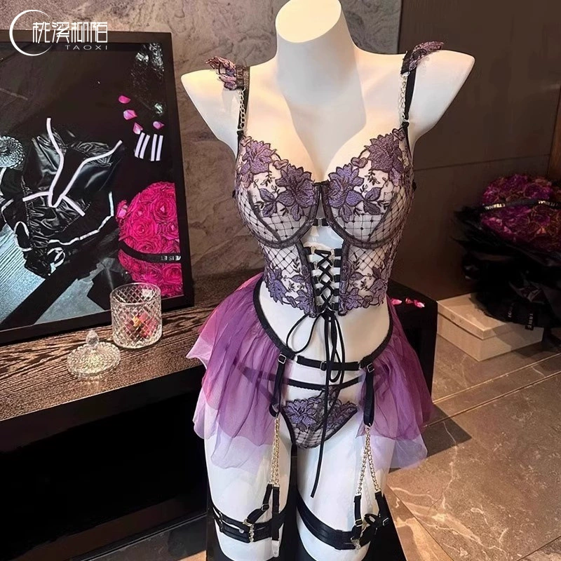 (), sexy underwear, lace set, with embroidery, 3 piece set