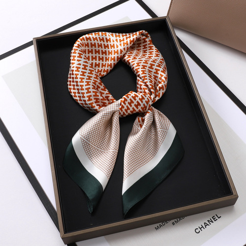70 square scarf silk scarf striped three-dimensional digital printing women's silk scarf professional scarf satin chiffon silk scarf wholesale