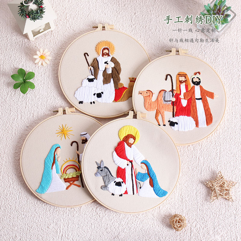 Nuevo producto bordado a mano DIY material paquete europeo mitología religiosa Oriente Medio árabe amazona transfronteriza inglés