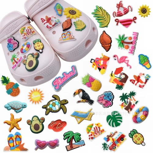 Hole shoe flower DIY beach shoe buckle removable decoration clip summer holiday beach cross-border PVC accessories