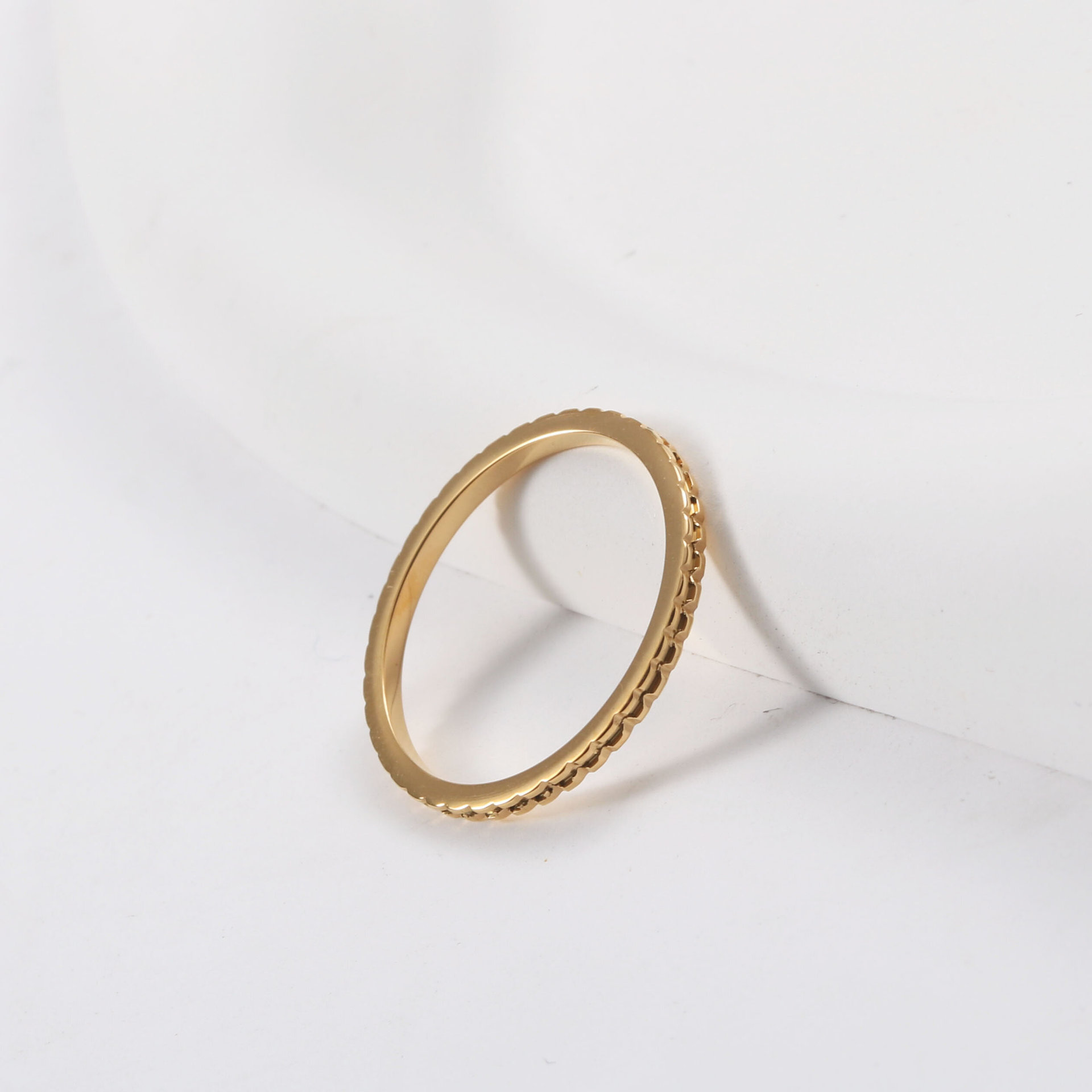 Simple Style Geometric Titanium Steel Plating Rings