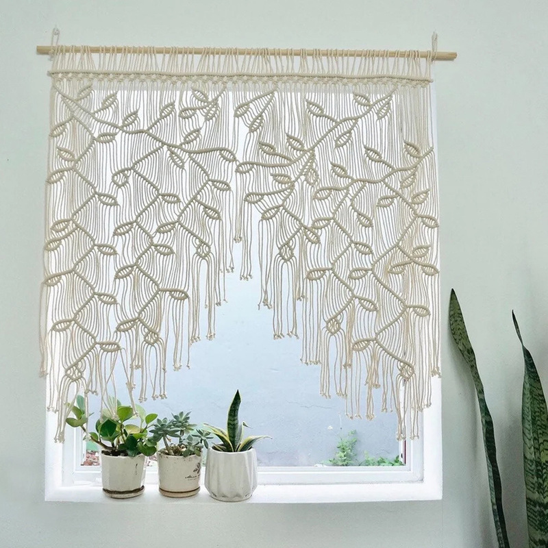 Homestay room decoration handmade woven tapestry home wall decoration bohemian leaves curtain door curtain Homestay room decoration handmade woven tapestry home wall decoration bohemian leaves curtain door curtain