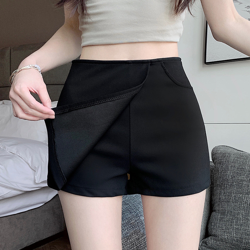 In-Stock Irregular Shorts for Women, Summer Skirt-Pants Two-In-One, Fake Two-Piece, Trendy Hot Pants, Skirt, Hot Pants