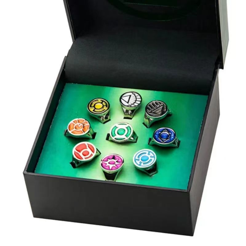 Marvel Peripherals < Avengers>Green Lantern Cos Ring Sci-Fi Movie Fan Men Domineering Ins Ring Marvel Peripherals < Avengers>Green Lantern Cos Ring Sci-Fi Movie Fan Men Domineering Ins Ring