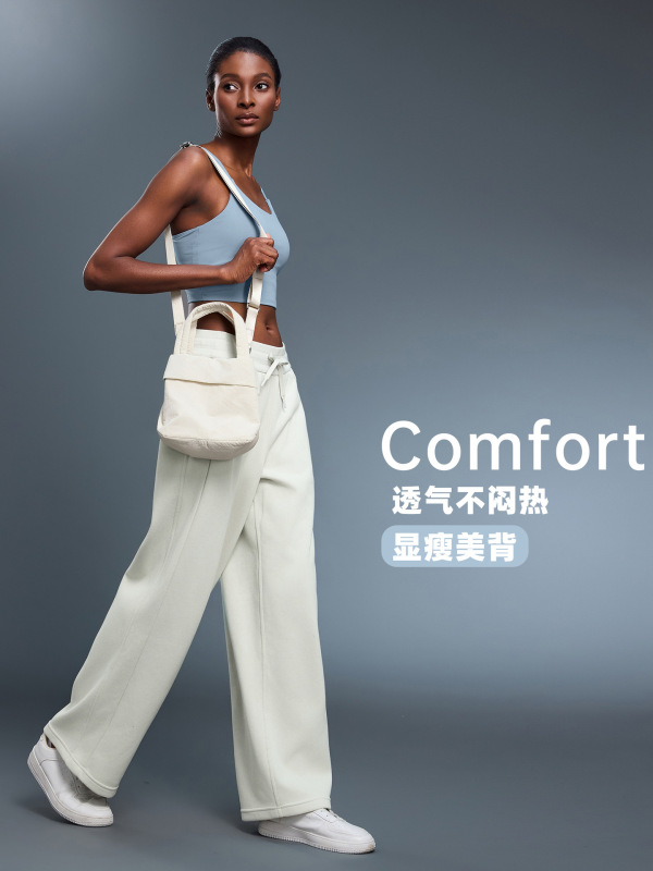 新款瑜伽上衣女运动内衣带胸垫细带美背健身背心吊带瑜伽服C5238|undefined
