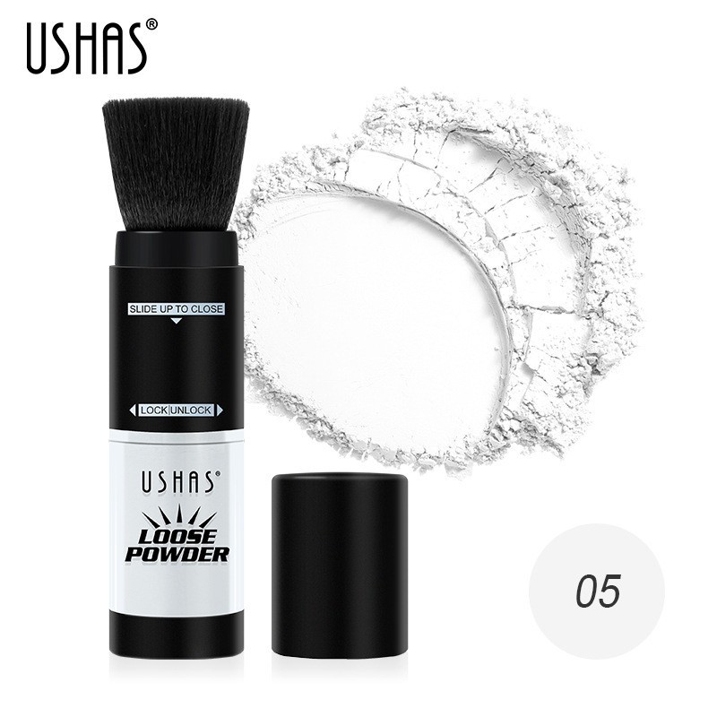 USHAS punto transfronterizo venta caliente color mate tono de piel medio polvo suelto polvo de maquillaje en polvo impermeable 6 colores 24