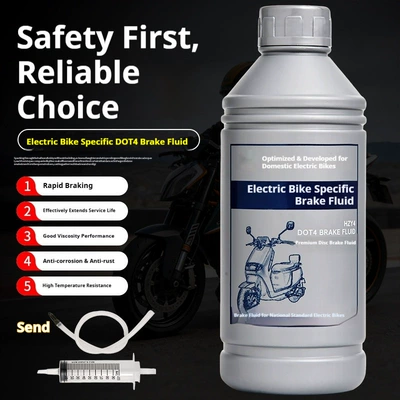 Brake fluid, supply of electric vehicle brake