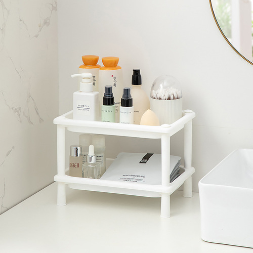 Home Mini Plastic Bathroom Rack Desktop Cosmetic Mask Storage Rack Bathroom Rack Free of Punch