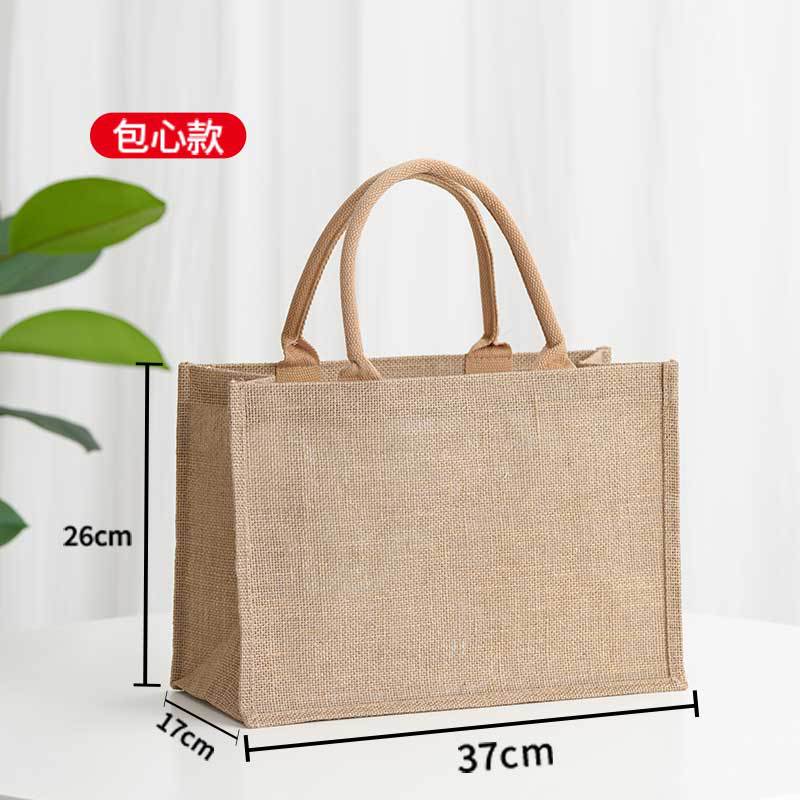Bolsa de arpillera personalizada protección del medio ambiente bolsa de regalo de compras de lino de yute bolsa de lona de salida de moda logotipo personalizado