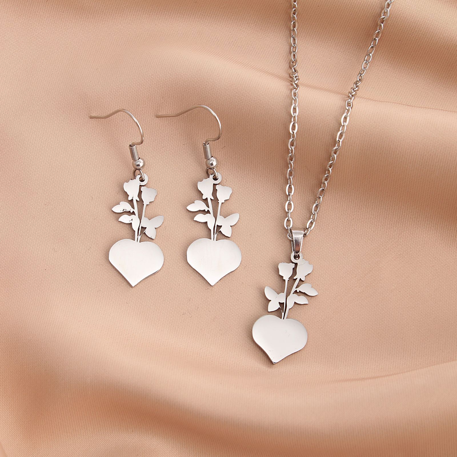 Fashion Heart Shape Stainless Steel Plating Drop Earrings 1 Piece 1 Pair display picture 2