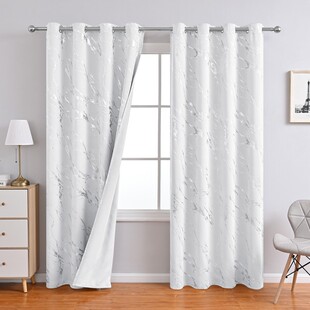 Factory Direct Supply Modern Simple Cross-Border Supply Hot Stamping Blackout Marble Blackout Curtains Bedroom Living Room Balcony Home