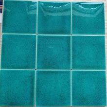 蓝绿色冰裂纹瓷砖 游泳池水池马赛克 千纳个性小砖马赛克生产厂家