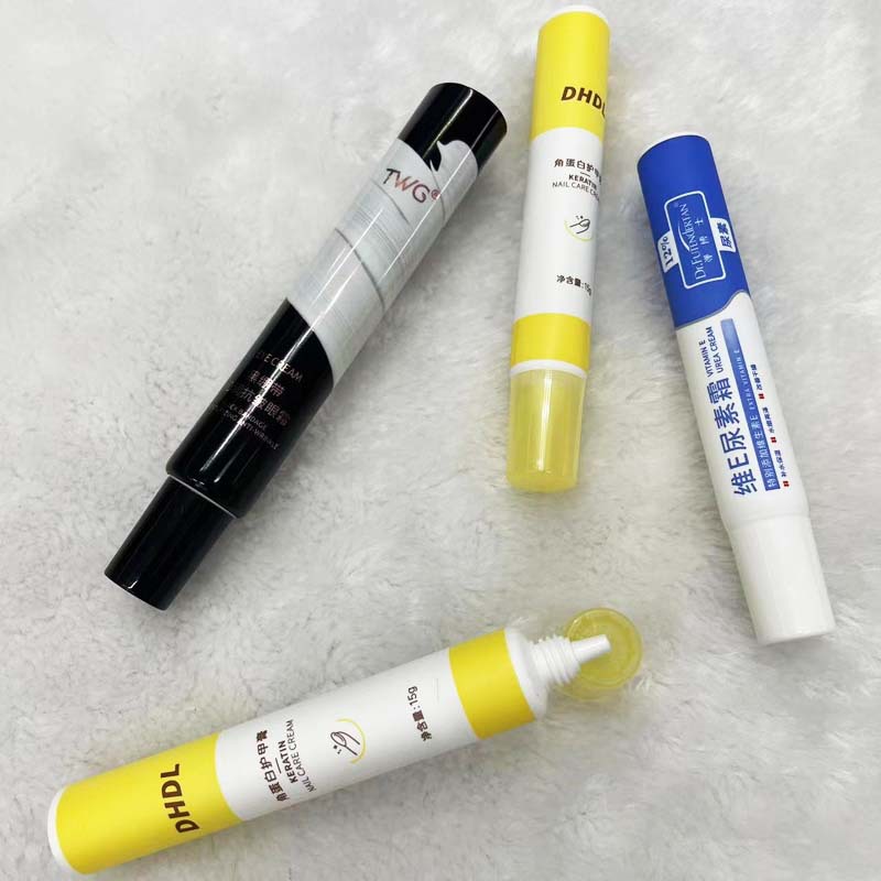 厂家生产细长款尖嘴白色眼霜BB霜化妆品软管药膏铝塑美容美发空管