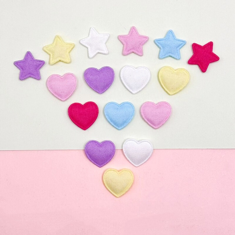 Manufacturer Wholesale Macaron-Colored Fabric Heart-Shaped Five-Pointed Star DIY Handmade Jewelry Accessories Barrette Decoration Materials