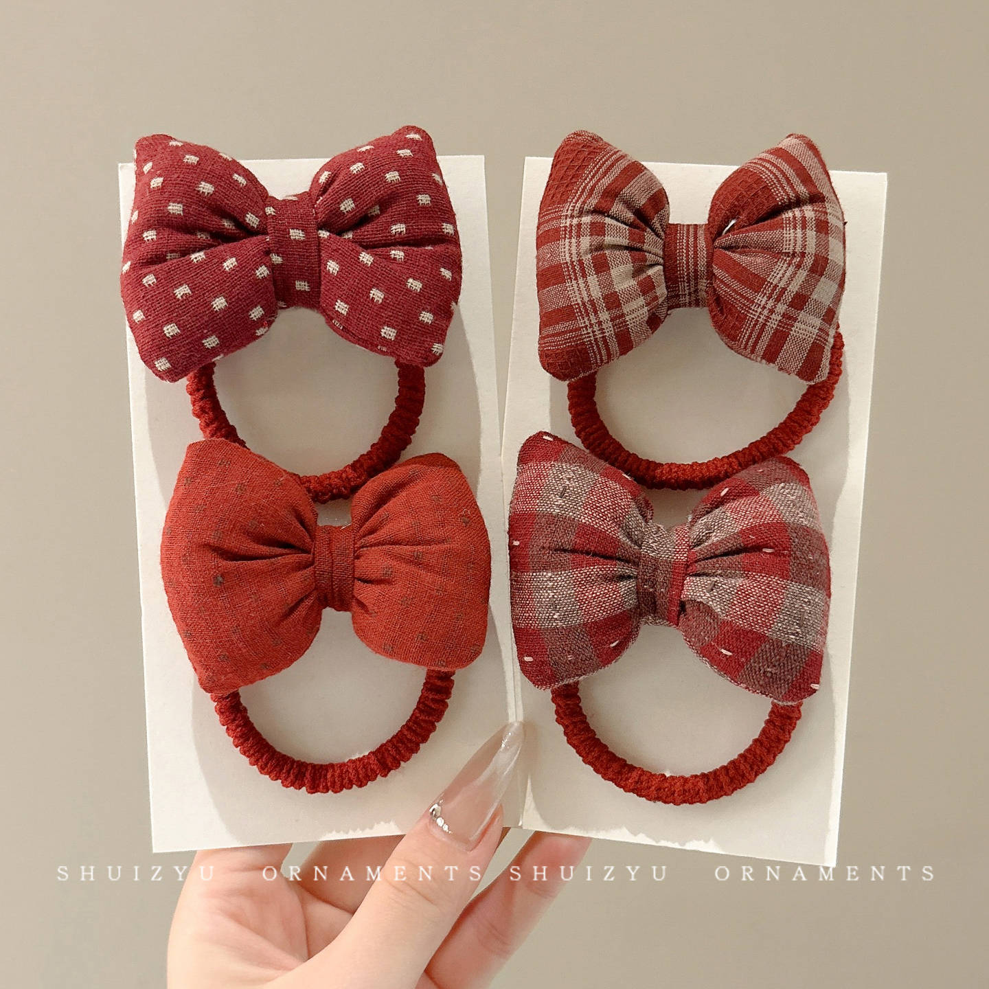 Arco de tela toque para el cabello lindos niños cabello para el cabello otoño y invierno niñas correa de goma no lastimar cabello rojo