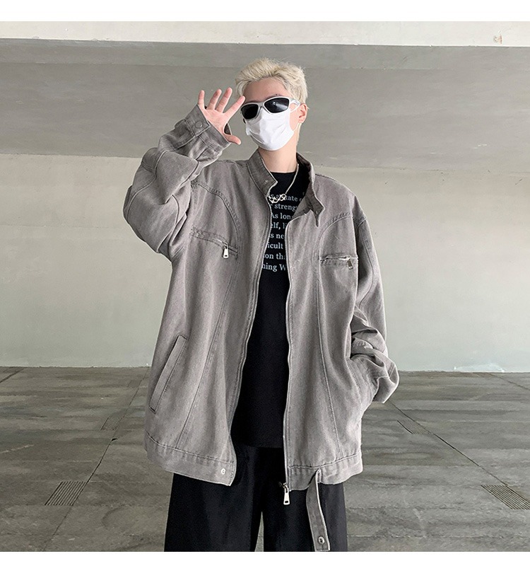 Men's Trendy Baseball Jacket Zipper Design Workwear Autumn Style_voghion.com