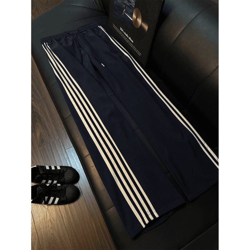 2026 Spring New Simple Loose Fit Sports Casual Pants Men's High Street Design Fashion Striped Casual Sweatpants 2026 Spring New Simple Loose Fit Sports Casual Pants Men's High Street Design Fashion Striped Casual Sweatpants