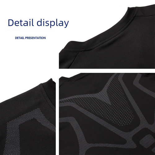Men's European and American Style Tight Fitting Summer Quick Dry Fitness Top Highly Elastic Training Short Sleeve Sweat Absorbent Men's Outdoor Sports Clothing