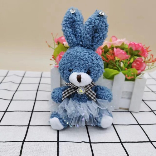 Factory direct sales Internet celebrity cute wedding dress Teddy rabbit pendant plush cute pet doll doll bag accessories key