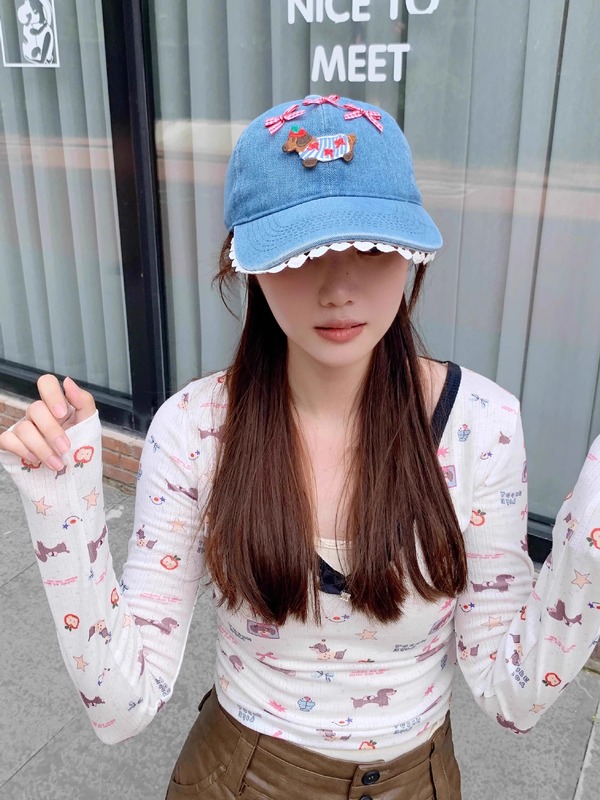 韩版可爱卡通棒球帽女百搭显脸小刺绣休闲学生甜美鸭舌帽户外遮阳|undefined