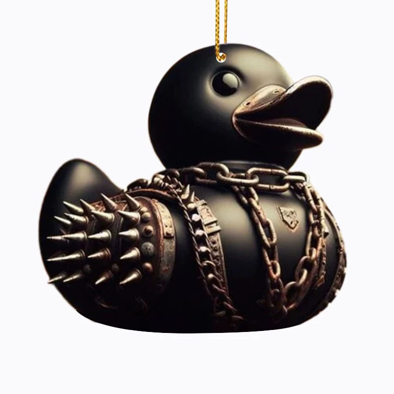 Venta caliente transfronteriza terror mágico acrílico Duckieville colgante de pato espejo retrovisor de coche decoración colgante