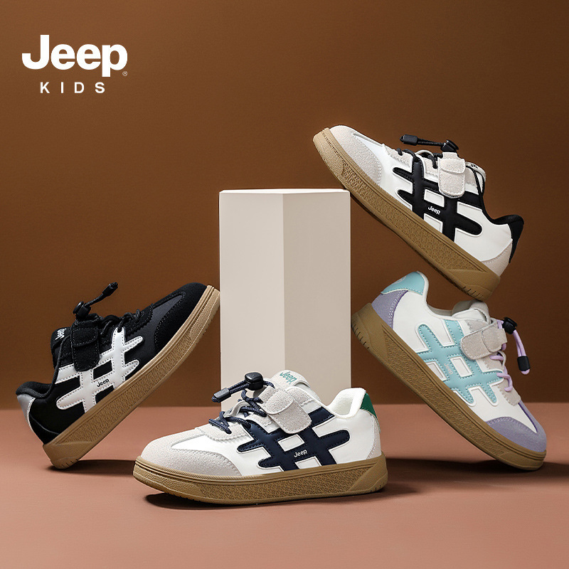 Jeep儿童板鞋低帮运动鞋2025新款男女童软底百搭休闲德训鞋跑步鞋|undefined