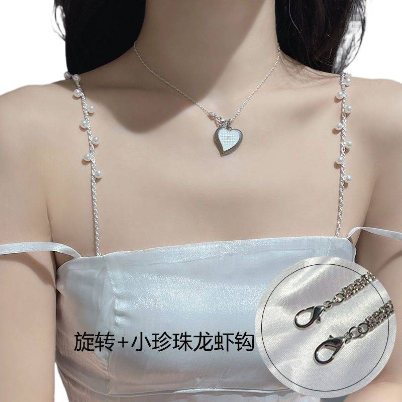 Cordillera de hombro cadena de ropa de abrigo ajustable reemplazable accesorios de diamante de pecho expuestos ropa de perlas