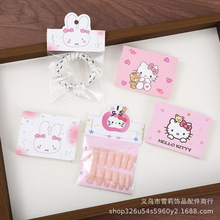 新款可爱粉色小猫对折卡头卡通ins风发饰饰品包装卡纸厂家批发