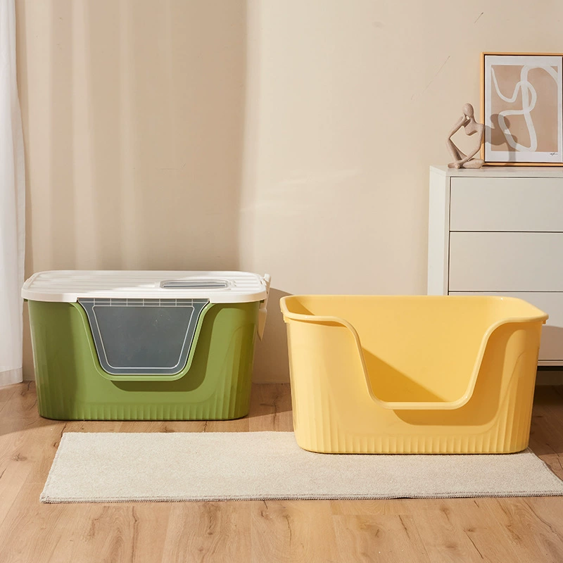 Новый pp закрытый гигантский лоток для мусора для домашних животных увеличенный с высоким ограждением брызгозащищенный Туалет увеличенное количество