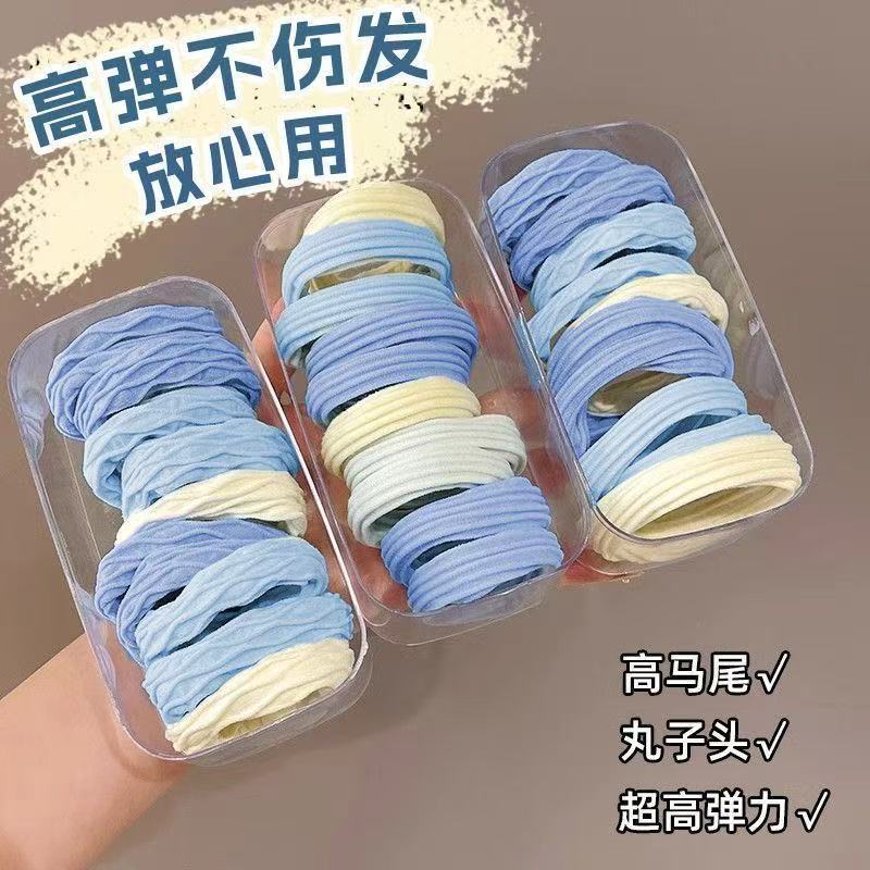 Mascarilla facial de alta elasticidad, lazo para el cabello, cola de caballo alta, cuerda para el cabello sin costuras para niños, no daña el cabello, banda de goma de cuerda para la cabeza para niñas