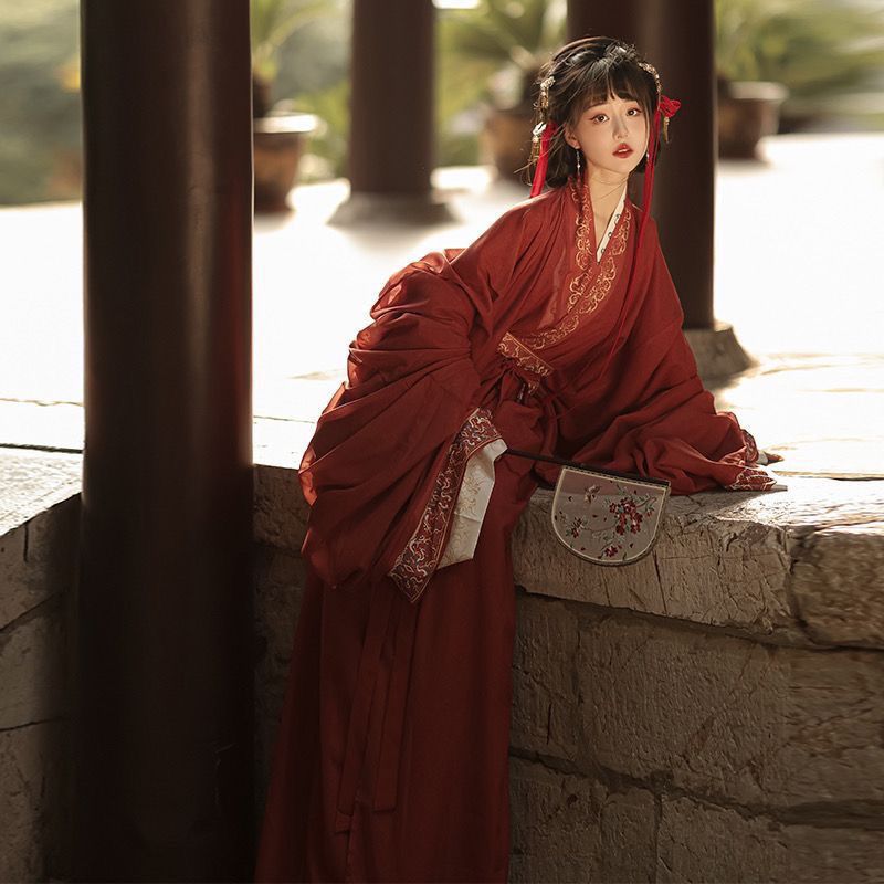 新款女士汉服神明复原款马山楚墓战国袍拖尾直裾日常直裾袍拍摄仙-阿里巴巴