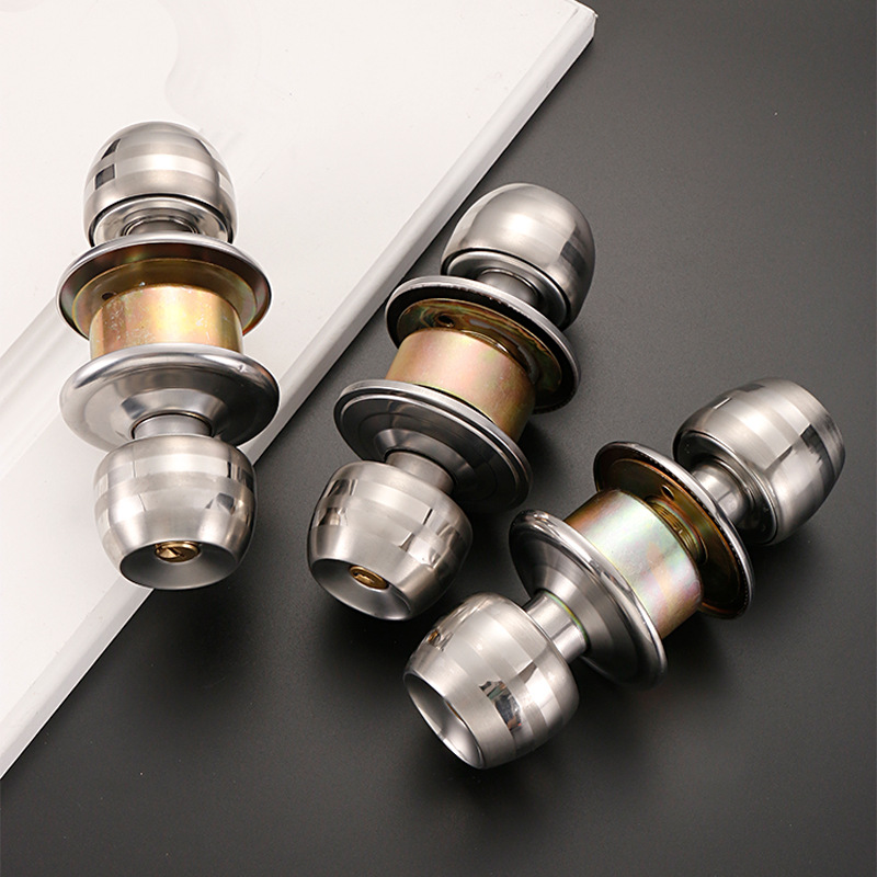 Household Universal Ball Lock for Doors: Classic Indoor, Bedroom, and Bathroom Lock with a Traditional Round Design
