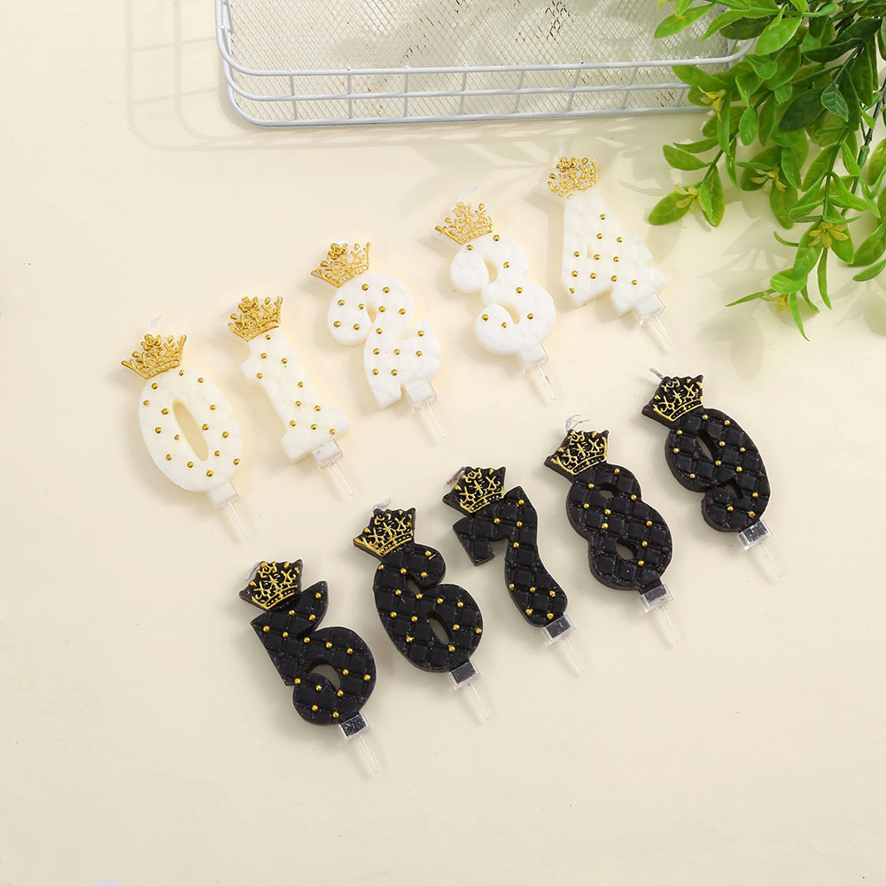 Velas de cumpleaños de corona digital transfronterizas de alto nivel horneado pastel de decoración plug-in creativo vela sin humo al por mayor