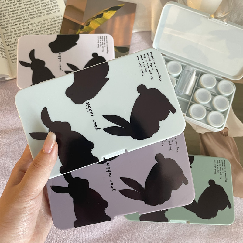 Creative Silhouette Bunny Simple Portable Contact Lens Box Companion Care Box Contact Lens Box Multi-pack as951