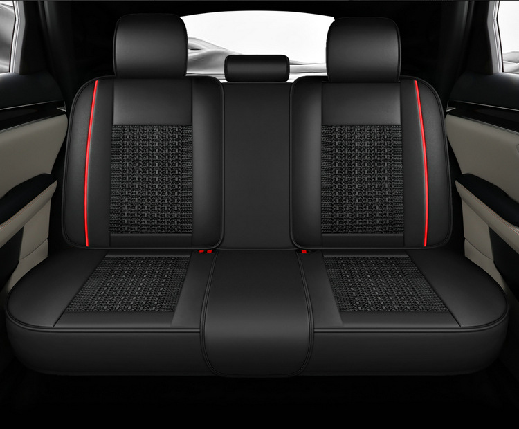 Ice Silk Car Seat Cushion with Fixed Lumbar Support for All Seasons, Cross-Border Car Seat Cover Vacuum Packaging and Shipping Manufacturer