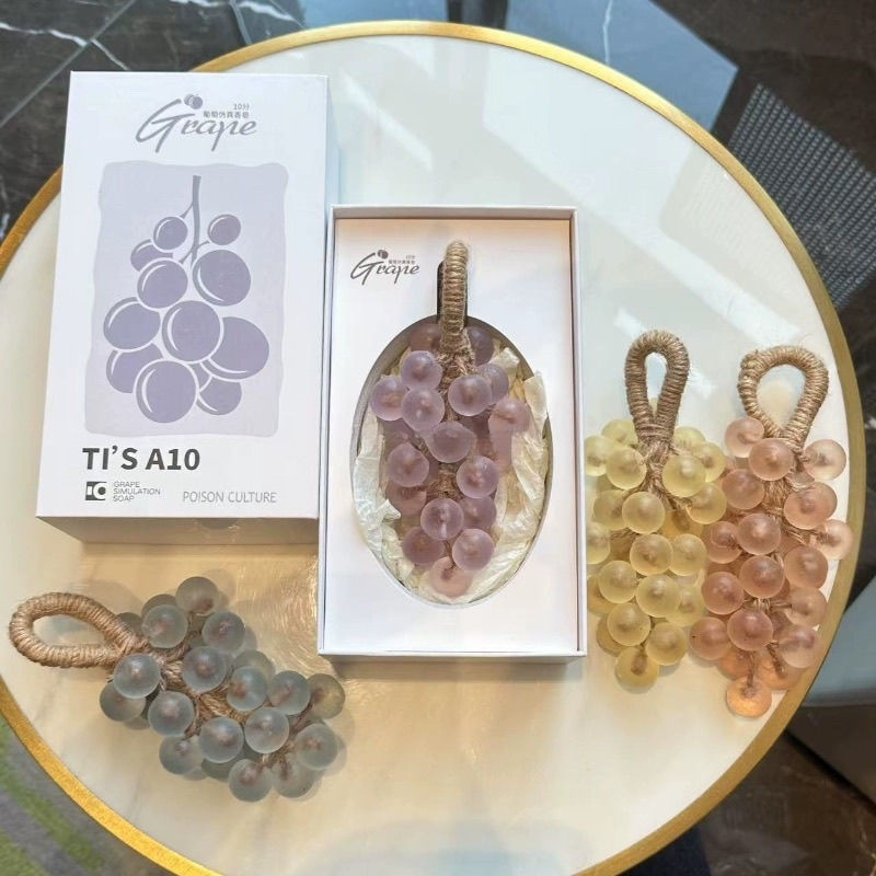 The Finished Product Can Be Used by Pregnant Women for Deep Cleansing, Oil Control, Moisturizing Cleansing Soap, Fun Crystal Artificial Grape, Strong Fragrance, Handmade