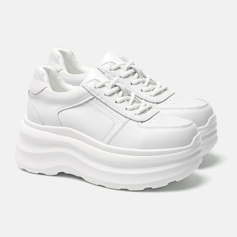 Кожа увеличена, бархатная повседневная маленькая белая обувь женская весна 2025 новая универсальная дышащая толстая подошва обувь 668